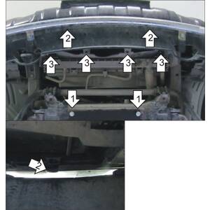 Защита Радиатор Nissan Pathfinder ( 2010-2014 ) г. арт: 31411 photo3 Интернет магазин Автоаксессуаров Защита картера, МКПП, АКПП, РК, ТБ (Мотодор)