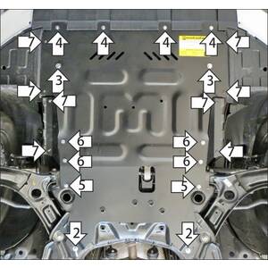 Защита Двигатель, Коробка переключения передач BAIC U5 Plus ( 2021- ) г. арт: 78502 photo1 Интернет магазин Автоаксессуаров Защита картера, МКПП, АКПП, РК, ТБ (Мотодор)