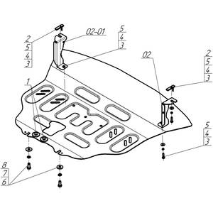 Защита Двигатель, Коробка переключения передач BAIC X35 ( 2019- ) г. арт: 78501 photo3 Интернет магазин Автоаксессуаров Защита картера, МКПП, АКПП, РК, ТБ (Мотодор)