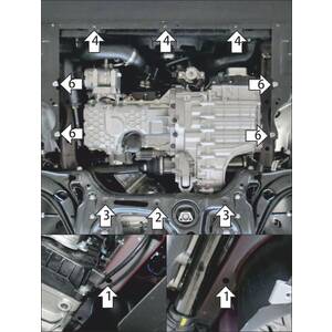 Защита Двигатель, Коробка переключения передач FAW Bestune T55 ( 2023- ) г. арт: 53904 photo2 Интернет магазин Автоаксессуаров Защита картера, МКПП, АКПП, РК, ТБ (Мотодор)