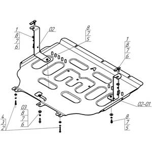 Защита Двигатель, Коробка переключения передач FAW Bestune T55 ( 2023- ) г. арт: 53904 photo3 Интернет магазин Автоаксессуаров Защита картера, МКПП, АКПП, РК, ТБ (Мотодор)