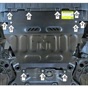 Защита Двигатель, Коробка переключения передач BAIC X55 ( 2018- ) г. арт: 78504 photo1 Интернет магазин Автоаксессуаров Защита картера, МКПП, АКПП, РК, ТБ (Мотодор)