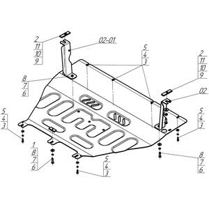 Защита Двигатель, Коробка переключения передач BAIC X55 ( 2018- ) г. арт: 78504 photo3 Интернет магазин Автоаксессуаров Защита картера, МКПП, АКПП, РК, ТБ (Мотодор)