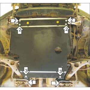 Защита Двигатель, Коробка переключения передач Honda CR-V I ( 1997-2002 ) г. арт: 70808 photo1 Интернет магазин Автоаксессуаров Защита картера, МКПП, АКПП, РК, ТБ (Мотодор)
