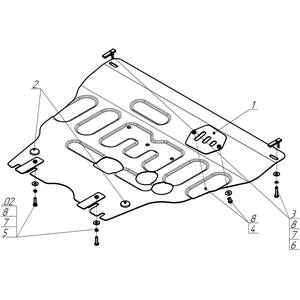Защита Двигатель, Коробка переключения передач Honda Fit ( 2014-2020 ) г. арт: 70810 photo3 Интернет магазин Автоаксессуаров Защита картера, МКПП, АКПП, РК, ТБ (Мотодор)