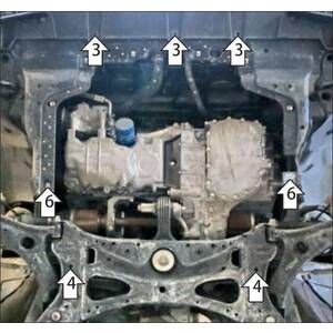 Защита Двигатель, Коробка переключения передач Honda Vezel ( 2021- ) г. арт: 70803 photo2 Интернет магазин Автоаксессуаров Защита картера, МКПП, АКПП, РК, ТБ (Мотодор)