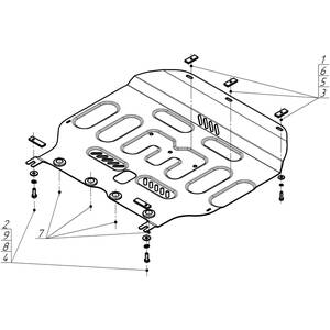 Защита Двигатель, Коробка переключения передач Honda Vezel ( 2021- ) г. арт: 70803 photo3 Интернет магазин Автоаксессуаров Защита картера, МКПП, АКПП, РК, ТБ (Мотодор)