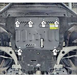 Защита Двигатель, Коробка переключения передач Hongqi H5 ( 2022- ) г. арт: 73907 photo1 Интернет магазин Автоаксессуаров Защита картера, МКПП, АКПП, РК, ТБ (Мотодор)