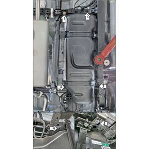 Защита Топливный бак Jac T8 ( 2019- ) г. арт: 78304-2 photo2 Интернет магазин Автоаксессуаров Защита картера, МКПП, АКПП, РК, ТБ (Мотодор)