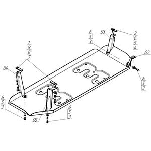 Защита Топливный бак Jac T8 ( 2019- ) г. арт: 78304-2 photo3 Интернет магазин Автоаксессуаров Защита картера, МКПП, АКПП, РК, ТБ (Мотодор)