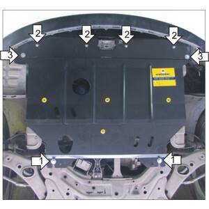 Защита Двигатель, Коробка переключения передач Hyundai Sonata VI ( 2010-2014 ) г. арт: 70918 photo1 Интернет магазин Автоаксессуаров Защита картера, МКПП, АКПП, РК, ТБ (Мотодор)