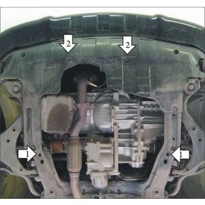 Защита Двигатель, Коробка переключения передач KIA Sportage ( 2008-2010 ) г. арт: 70917-2 photo2 Интернет магазин Автоаксессуаров Защита картера, МКПП, АКПП, РК, ТБ (Мотодор)