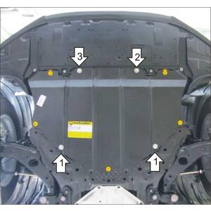 Защита Двигатель, Коробка переключения передач Mazda 6 ( 2012-2018 ) г. арт: 71103 photo1 Интернет магазин Автоаксессуаров Защита картера, МКПП, АКПП, РК, ТБ (Мотодор)