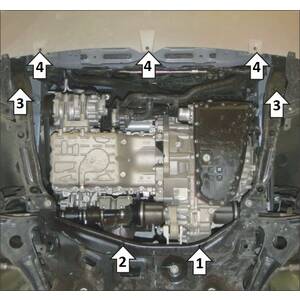 Защита Двигатель, Коробка переключения передач Chery Tiggo 7 Pro ( 2018-2023 ) г. арт: 349001-4 photo2 Интернет магазин Автоаксессуаров Защита картера, МКПП, АКПП, РК, ТБ (Мотодор)