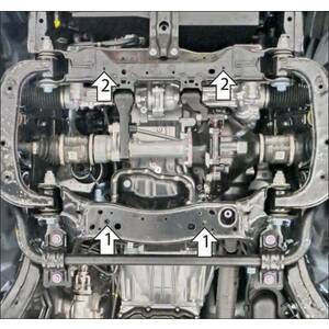Защита Двигатель; Передний дифференциал Toyota Land Cruiser Prado 250 ( 2023-н.в. ) г. арт: 32532 photo2 Интернет магазин Автоаксессуаров Защита картера, МКПП, АКПП, РК, ТБ (Мотодор)