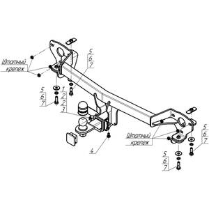 Кликните для увеличения изображения Фаркоп Gac GS8 2023- г. ( универсал ) арт: 97804-E