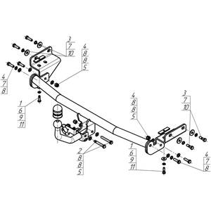 Фаркоп Hyundai Solaris 2010-2014 г. ( Седан, Хэтчбек ) арт: 90910-A