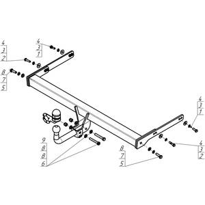 Фаркоп Skoda Karoq 2020- г. ( Внедорожник ) арт: 92305-A photo5 Интернет магазин Автоаксессуаров Фаркопы, Тягово-сцепное устройство (ТСУ) (Мотодор)