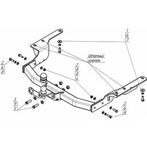 Фаркоп Toyota Highlander 2014-2020 г. ( универсал ) арт: 92528-FE photo5 Интернет магазин Автоаксессуаров Фаркопы, Тягово-сцепное устройство (ТСУ) (Мотодор)
