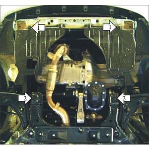 Защита Двигатель, Коробка переключения передач Chevrolet Lacetti ( 2004-2012 ) г. арт: 63002 photo1 Интернет магазин Автоаксессуаров Защита картера, МКПП, АКПП, РК, ТБ (Мотодор)