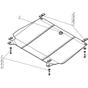 Защита Двигатель, Коробка переключения передач Chevrolet Lacetti ( 2004-2012 ) г. арт: 63002 photo2 Интернет магазин Автоаксессуаров Защита картера, МКПП, АКПП, РК, ТБ (Мотодор)