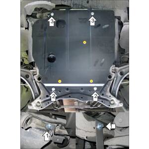 Защита Двигатель, Коробка переключения передач Dodge Caliber ( 2006-2011 ) г. арт: 72901 photo1 Интернет магазин Автоаксессуаров Защита картера, МКПП, АКПП, РК, ТБ (Мотодор)