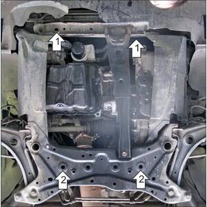 Защита Двигатель, Коробка переключения передач Dodge Caliber ( 2006-2011 ) г. арт: 72901 photo2 Интернет магазин Автоаксессуаров Защита картера, МКПП, АКПП, РК, ТБ (Мотодор)