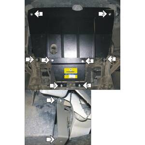 Защита Двигатель, Коробка переключения передач Chrysler Town & Country ( 2000-2007 ) г. арт: 00306 photo2 Интернет магазин Автоаксессуаров Защита картера, МКПП, АКПП, РК, ТБ (Мотодор)