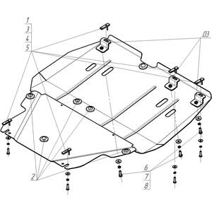 Защита Двигатель, Коробка переключения передач Chrysler Town & Country ( 2007-2010 ) г. арт: 00310 photo3 Интернет магазин Автоаксессуаров Защита картера, МКПП, АКПП, РК, ТБ (Мотодор)