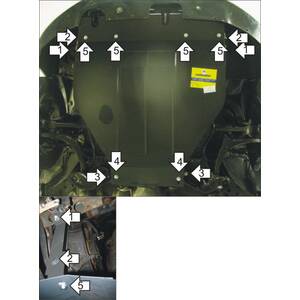 Защита Двигатель, Коробка переключения передач Dodge Stratus ( 2003-2007 ) г. арт: 01311-2 photo1 Интернет магазин Автоаксессуаров Защита картера, МКПП, АКПП, РК, ТБ (Мотодор)