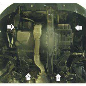 Защита Двигатель, Коробка переключения передач Dodge Stratus ( 2003-2007 ) г. арт: 01311-2 photo2 Интернет магазин Автоаксессуаров Защита картера, МКПП, АКПП, РК, ТБ (Мотодор)