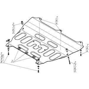 Защита Двигатель, Коробка переключения передач Exeed RX ( 2023- ) г. арт: 79014-2 photo3 Интернет магазин Автоаксессуаров Защита картера, МКПП, АКПП, РК, ТБ (Мотодор)