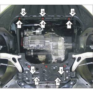 Защита Двигатель; КПП Volvo V50 ( 2004-2012 ) г. арт: 70747 photo2 Интернет магазин Автоаксессуаров Защита картера, МКПП, АКПП, РК, ТБ (Мотодор)