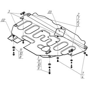 Защита Двигатель, Коробка переключения передач Ford S-max ( 2006-2015 ) г. арт: 70702-1