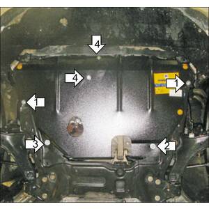 Защита Двигатель, Коробка переключения передач Ford Galaxy ( 2006-2010 ) г. арт: 70702-2 photo1 Интернет магазин Автоаксессуаров Защита картера, МКПП, АКПП, РК, ТБ (Мотодор)