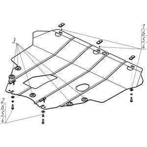 Защита Двигатель; КПП Ford Kuga ( 2008-2013 ) г. арт: 00733 photo3 Интернет магазин Автоаксессуаров Защита картера, МКПП, АКПП, РК, ТБ (Мотодор)