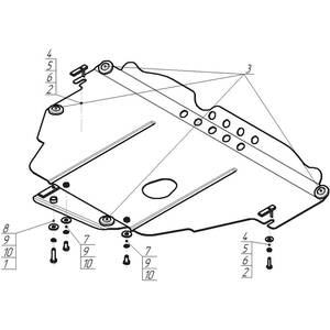 Защита Двигатель, Коробка переключения передач Ford S-max ( 2006-2015 ) г. арт: 00737-1