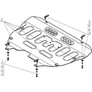 Защита Двигатель; КПП Ford Mondeo V ( 2015-2019 ) г. арт: 70703 photo3 Интернет магазин Автоаксессуаров Защита картера, МКПП, АКПП, РК, ТБ (Мотодор)
