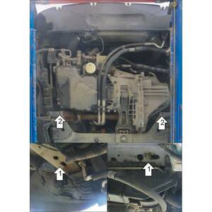 Защита Двигатель, Коробка переключения передач Ford Tourneo Custom ( 2013-2022 ) г. арт: 70711 photo2 Интернет магазин Автоаксессуаров Защита картера, МКПП, АКПП, РК, ТБ (Мотодор)