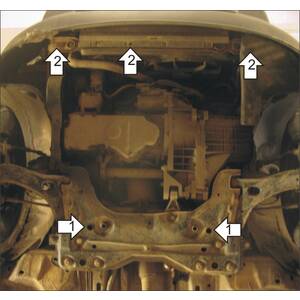 Защита Двигатель, Коробка переключения передач Ford Transit Connect ( 2006-2013 ) г. арт: 00712-4 photo2 Интернет магазин Автоаксессуаров Защита картера, МКПП, АКПП, РК, ТБ (Мотодор)