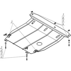 Защита Двигатель, Коробка переключения передач Ford Transit Connect ( 2006-2013 ) г. арт: 00712-4 photo3 Интернет магазин Автоаксессуаров Защита картера, МКПП, АКПП, РК, ТБ (Мотодор)