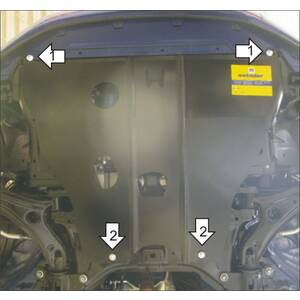 Защита Двигатель, Коробка переключения передач Honda Jazz ( 2008-2011 ) г. арт: 70810-3 photo1 Интернет магазин Автоаксессуаров Защита картера, МКПП, АКПП, РК, ТБ (Мотодор)