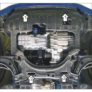 Защита Двигатель, Коробка переключения передач Honda Fit ( 2002-2008 ) г. арт: 00814 photo2 Интернет магазин Автоаксессуаров Защита картера, МКПП, АКПП, РК, ТБ (Мотодор)