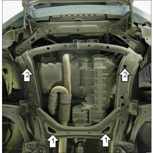 Защита Двигатель, Коробка переключения передач Honda Pilot ( 2005-2008 ) г. арт: 10801 photo2 Интернет магазин Автоаксессуаров Защита картера, МКПП, АКПП, РК, ТБ (Мотодор)