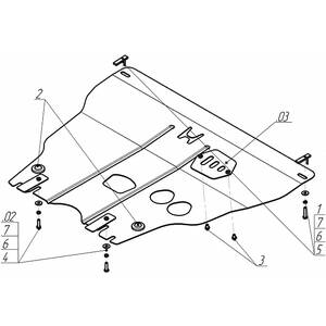 Защита Двигатель, Коробка переключения передач Honda Fit ( 2008-2014 ) г. арт: 00828 photo1 Интернет магазин Автоаксессуаров Защита картера, МКПП, АКПП, РК, ТБ (Мотодор)