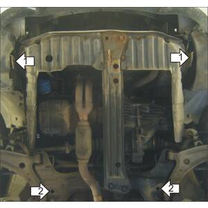 Защита Двигатель, Коробка переключения передач Hyundai Coupe ( 1996-2002 ) г. арт: 00904-2 photo2 Интернет магазин Автоаксессуаров Защита картера, МКПП, АКПП, РК, ТБ (Мотодор)