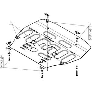 Защита Двигатель; КПП Hyundai Santa Fé V ( 2024-н.в. ) г. арт: 71010 photo3 Интернет магазин Автоаксессуаров Защита картера, МКПП, АКПП, РК, ТБ (Мотодор)