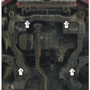 Защита Двигатель; КПП Hyundai Coupe ( 2001-2009 ) г. арт: 00927 photo2 Интернет магазин Автоаксессуаров Защита картера, МКПП, АКПП, РК, ТБ (Мотодор)