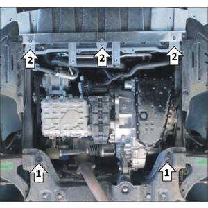 Защита Двигатель, Коробка переключения передач Kaiyi E5 ( 2023- ) г. арт: 79008 photo2 Интернет магазин Автоаксессуаров Защита картера, МКПП, АКПП, РК, ТБ (Мотодор)