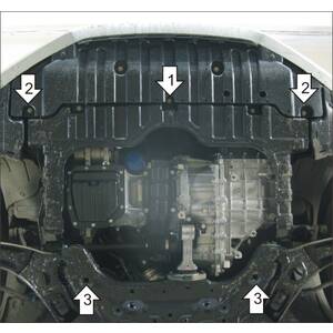 Защита Двигатель, Коробка переключения передач KIA Cee'd ( 2012-2015 ) г. арт: 00936-3 photo2 Интернет магазин Автоаксессуаров Защита картера, МКПП, АКПП, РК, ТБ (Мотодор)